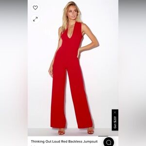 Lulus red jumpsuit open back
